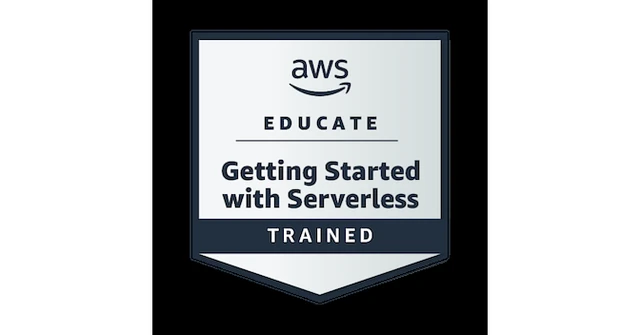AWS Educate Getting Started with Serverless training badge artwork.