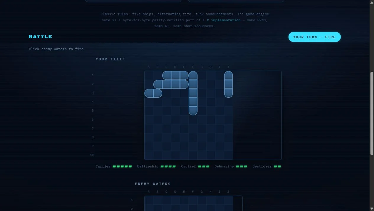 Battleship working demo