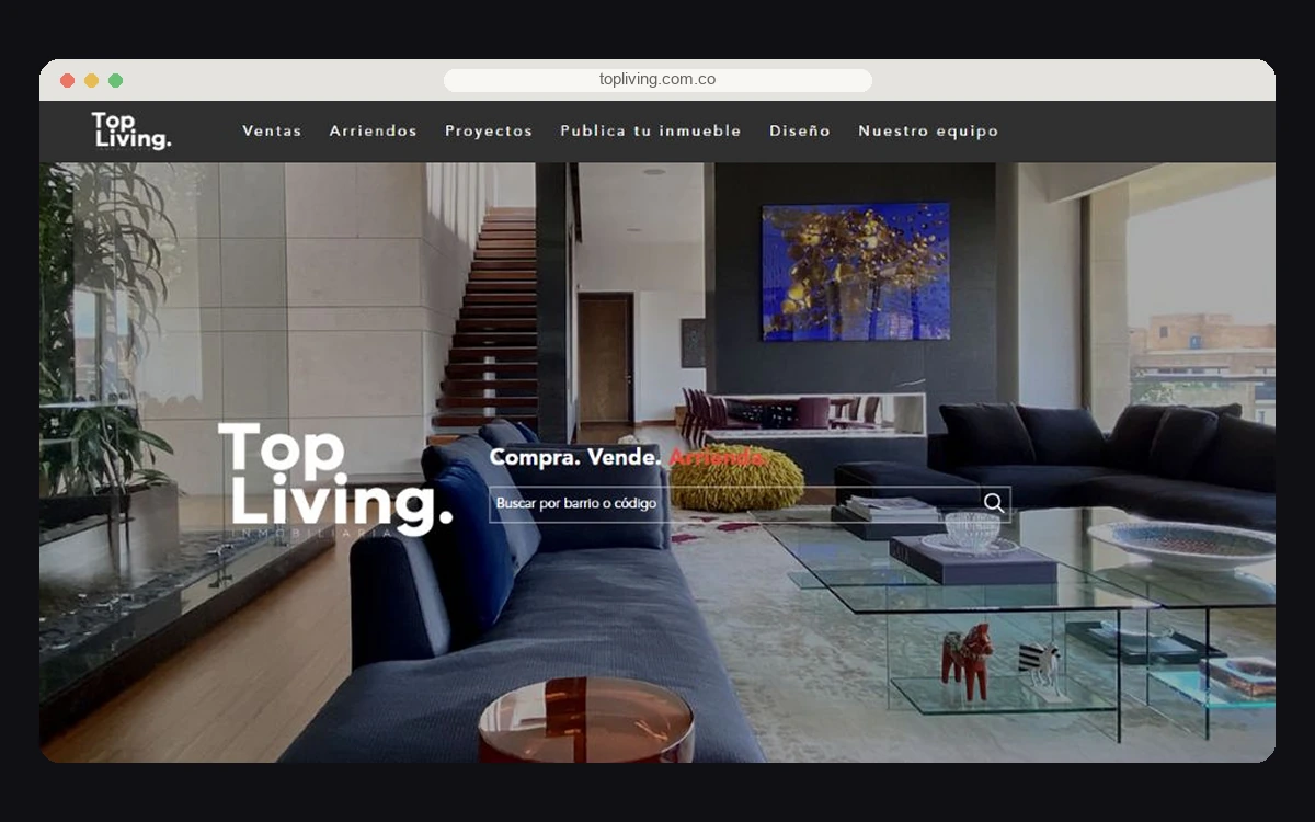 Top Living website homepage